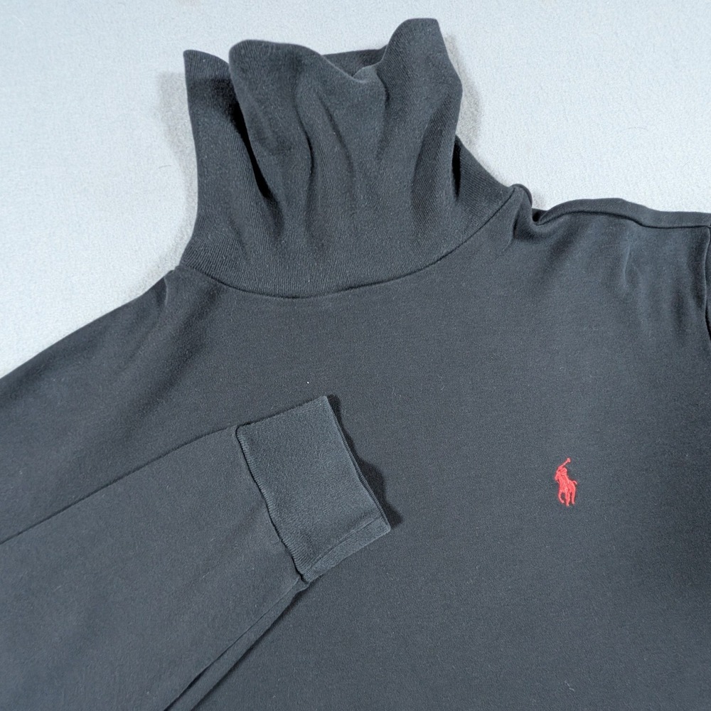 Polo Ralph Lauren Turtleneck Shirt Mens Large Black Long Sleeve Pony Logo